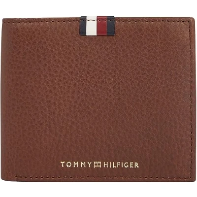 Image of Tommy Hilfiger Men&#039;s Th Prem Lea Cc Flap and Coin Am0am11270 Wallets, Brown (Dark Chestnut), OS