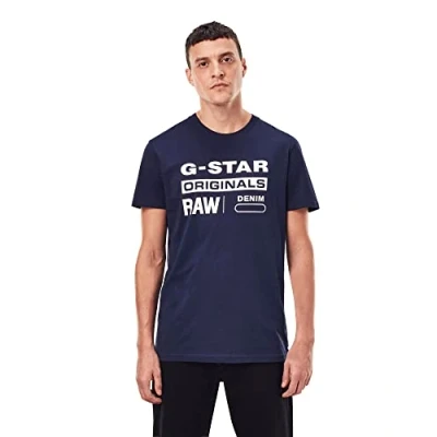 Image of G STAR RAW Men&#039;s Raw. Graphic T shirt, Blue (Sartho D14143 336 6067), M