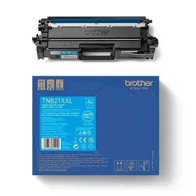 Image of Brother TN821XXLC Super High Yield Cyan Toner Cartridge Up to 12,000 Pages Genuine Supplies