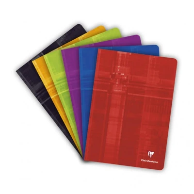 Image of Clairefontaine Ref 31210C Staplebound Notebook (40 Sheets) A4 Size, Squared Rulings, 90gsm Brushed Vellum Paper, Laminated Cardboard Cover Random Colour