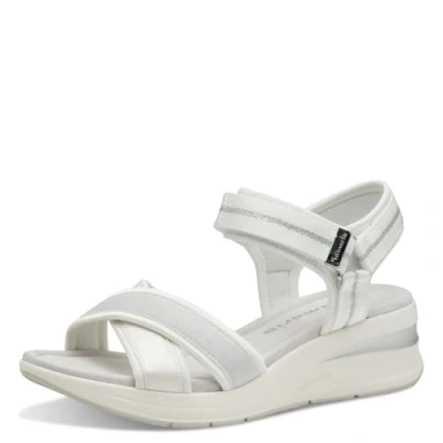 Image of Tamaris Platform sandals, Women&#039;s, Size: 5.5, White Imitation leather/ textile