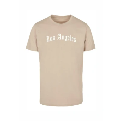 Image of Mister TEE LOS Angeles Wording Print Tshirt, Men&#039;s, Size: Large, Sand