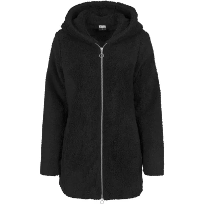 Image of Urban Classics Ladies Sherpa Jacket Winter coat, Women&#039;s, Size: Large, Black