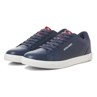 Image of Jack &amp; Jones Jfwboss Trainers, Men&#039;s, Size: 7, Navy blazer detail:red dahlia Synthetics