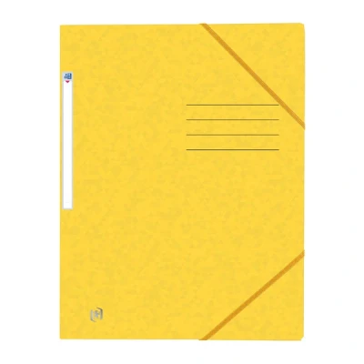 Image of Oxford Top File + A4 Elasticated Folder Extra Strong Cardboard Yellow Pack of 10