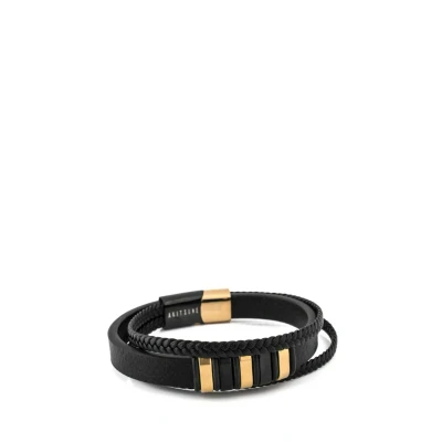 Image of Akitsune Fabula Bracelet, Men&#039;s, Size: 6,69&#039;&#039;, Gold schwarz
