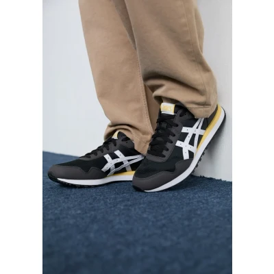 Image of Asics Sportstyle Tiger Runner II Unisex Trainers, Size: 4.5, Black/white Imitation leather/ textile