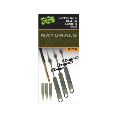 Image of Fox Edges Naturals Copper Core Heli rig Leaders (3pcs) Carp