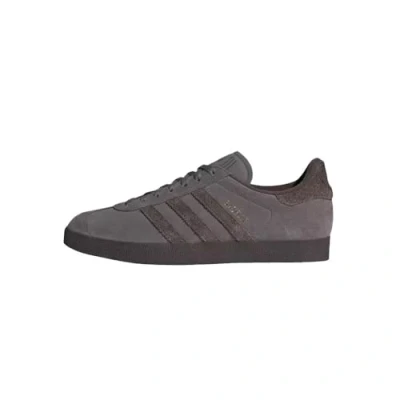 Image of adidas Originals Gazelle Unisex Trainers, Size: 8, Charcoal/brown/dark brown Suede
