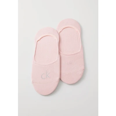 Image of Calvin Klein Underwear Women Footie MID CUT Shiny LOGO 2 PACK Trainer socks, Women&#039;s, Size: 6 8, Pink
