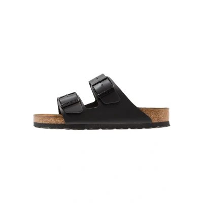 Image of Birkenstock Arizona Slippers, Size: 12, Black Leather