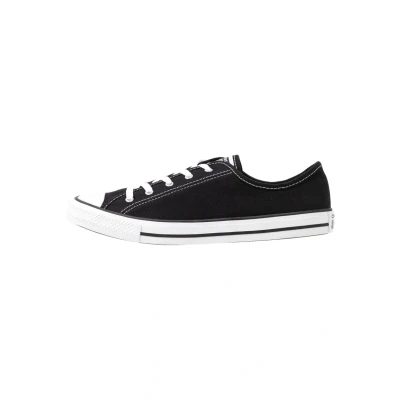 Image of Converse Chuck Taylor ALL STAR Dainty Basic Trainers, Women&#039;s, Size: 7.5, Black/white Textile