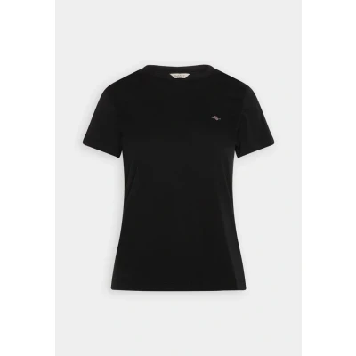 Image of GANT Shield Basic Tshirt, Women&#039;s, Size: XXS, Black