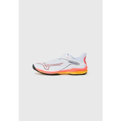 Image of Mizuno WAVE EXCEED TOUR 6 AC Tennis Shoes White/Fiery Coral 2/Citrus Women/Men Size 9,5