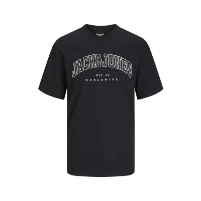Image of Jack &amp; Jones Print Tshirt, Men&#039;s, Size: Small, Schwarz