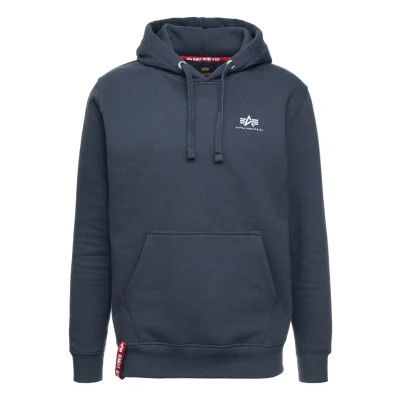 Image of Alpha Industries Basic Small LOGO Hoodie, Size: XS, Grey black