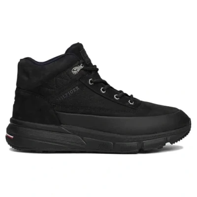 Image of Tommy Hilfiger Men’s Warm Nubuck Hybrid Leather Boots, Black, 6.5 UK