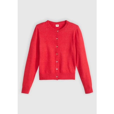 Image of Levi&#039;s Crewneck Cardigan, Women&#039;s, Size: Small, True red