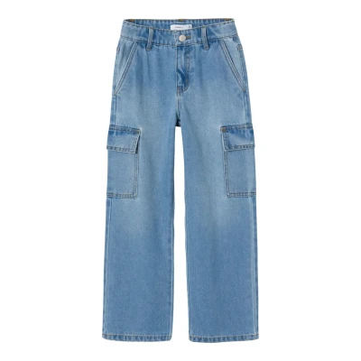 Image of Name it Nkfrose WIDE Flared Jeans for kids, Size: 6y, Light blue denim