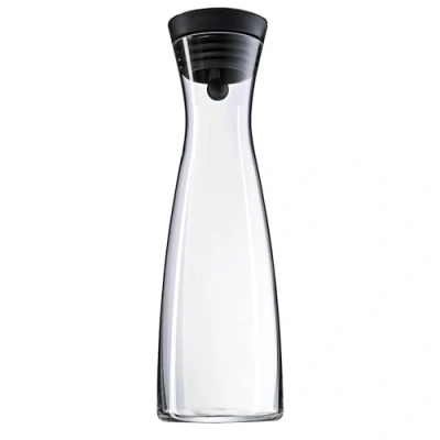 Image of WMF Close Up Stopper Glass Cromargan Basic Water Decanter, Black, Height 32.7 cm, 1.5 Litre