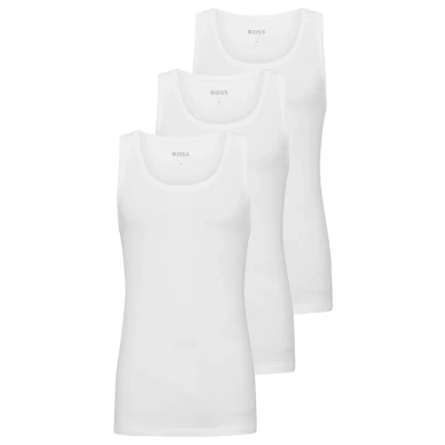 Image of BOSS TANK Classic 3 PACK Undershirt, Men&#039;s, Size: XS, White