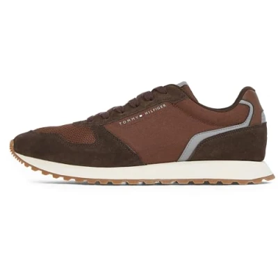 Image of Tommy Hilfiger NEW Runner FLAG Trainers, Men&#039;s, Size: 9, Ebony brown Leather and textile