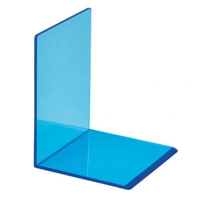Image of MAUL Acrylic Bookend (Pack of 2), 10 x 13 cm, Book Holder, Organza for Children, Books, Office, Shelf, Support in Stylish Design, Furniture Friendly Blue