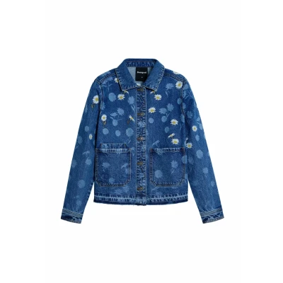 Image of Desigual Daisy Denim jacket, Women&#039;s, Size: 14, Blue