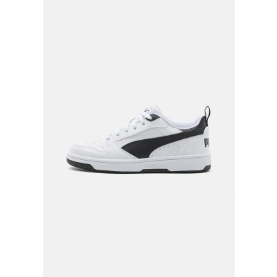 Image of Puma Unisex Kid&#039;s Rebound V6 Lo Jr Sneaker, White Black Black, 5.5 UK
