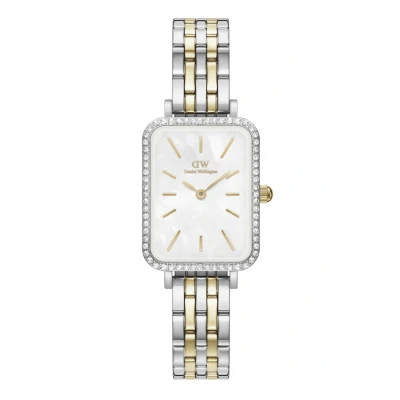 Image of Daniel Wellington Quadro Lumine Bezel LINK TWO TONE MOP Watch silvercoloured, Size: One Size, Silver coloured