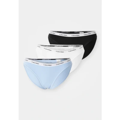 Image of Calvin Klein Underwear Modern LOGO 3 PACK Briefs, Women&#039;s, Size: XS, Black/white/frozen fjiord