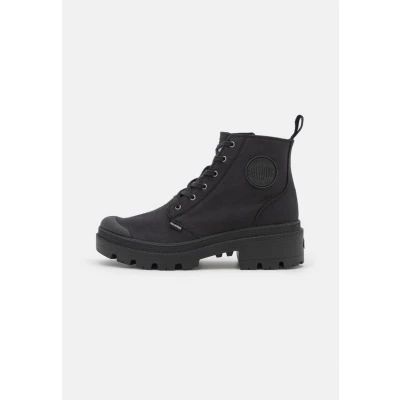 Image of Palladium Women&#039;s Pallabase Twill Ankle Boot, Black, 6.5 UK