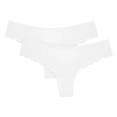 Image of Triumph Lovely Micro Brazilian 2 PACK Briefs, Women&#039;s, Size: XS, White