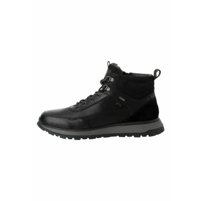 Image of s.Oliver Laceup ankle boots, Men&#039;s, Size: 7.5, Black Leather and textile