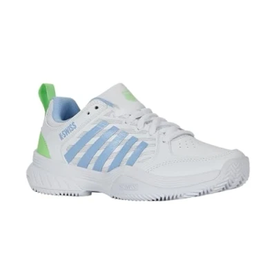 Image of K SWISS Express Clay court tennis shoes, Women&#039;s, Size: 5.5, White dutch canal paradise green Mesh