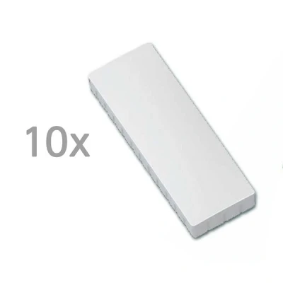 Image of MAUL MAULsolid Magnets, 54 x 19 mm (Pack of 10), Mini Magnets Made Plastic with High Adhesion, Strong for Whiteboard and Magnetic Board, Ideal Office, Home Office Workshop, White