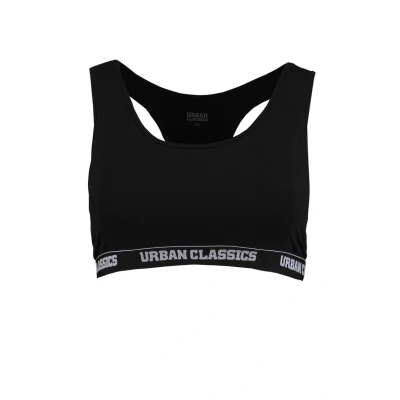 Image of Urban Classics Women&#039;s Ladies Logo Bra Sports Tank Top, Black (Black 7), XXL