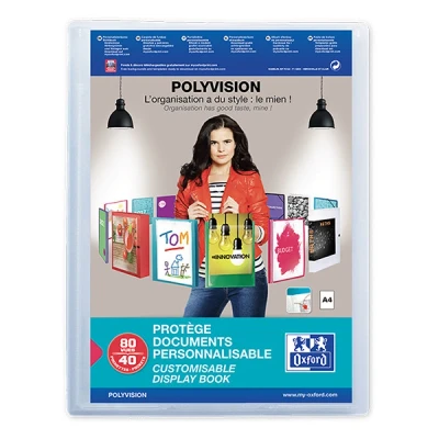 Image of Elba Oxford A4 Display Book, 40 Clear Pockets,