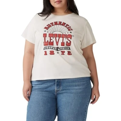Image of Levi&#039;s Plus Perfect TEE Print Tshirt, Women&#039;s, Size: 18/20, Sugar swizzle