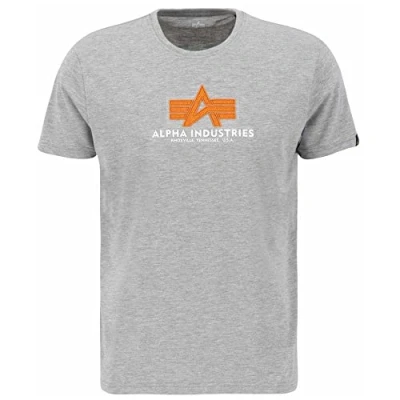 Image of Alpha Industries Basic Rubber Print Tshirt, Men&#039;s, Size: Small, Grey heather