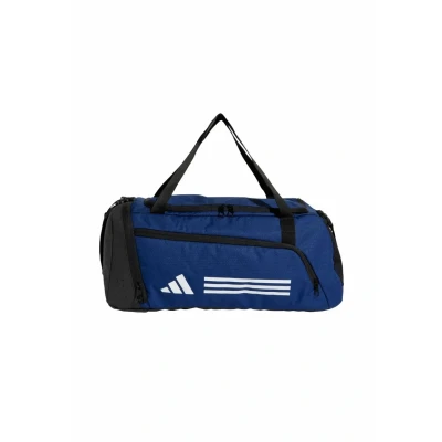 Image of adidas Unisex Essentials 3 Stripes Duffel Bag, Dark Blue/White, S