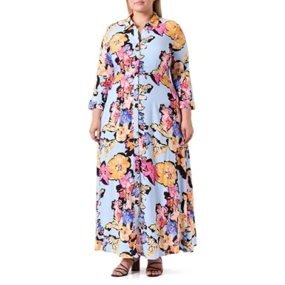 Image of YAS Yassavanna LONG Shirt Dress Maxi dress, Women&#039;s, Size: 8, Alaskan blue