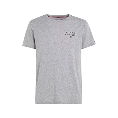 Image of Tommy Hilfiger Originalcn SS LOGO Pyjama top, Men&#039;s, Size: Small, Light grey heather