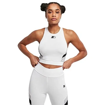Image of Starter Cropped Top, Women&#039;s, Size: Small, White/black