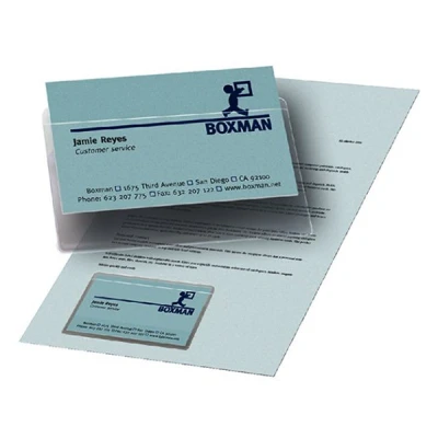 Image of 3L Business Card Pockets Polypropylene Top Opening no Flap 60x95mm Ref 10111 [Pack of 10]