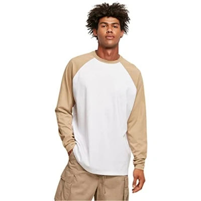 Image of Urban Classics Organic Oversized Raglan Longsleeve Long sleeved top, Men&#039;s, Size: 4XL, White unionbeige