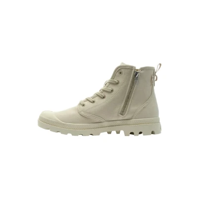 Image of Palladium Platform ankle boots, Women&#039;s, Size: 7, Beige Textile