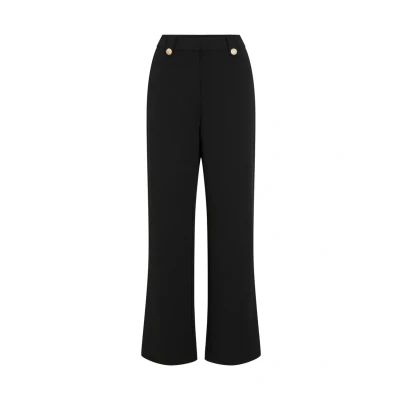 Image of VILA Viclua WIDE Button Pants Trousers, Women&#039;s, Size: Small, Black/gold coloured