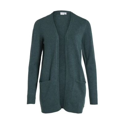 Image of VILA CLOTHES Women&#039;s Viril L/S Open Knit Cardigan noos, Ponderosa Pine/Detail: Dark Melange, S
