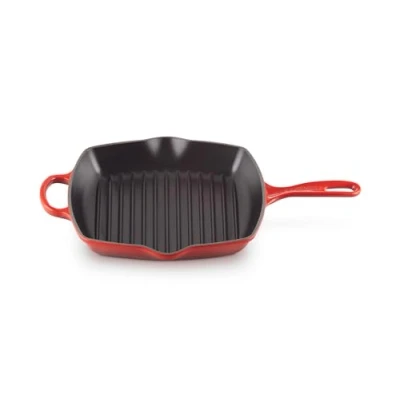 Image of Le Creuset Griddle Pan Signature Cerise 26 x cm enamelled non stick coating